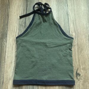 American Eagle Olive and Navy Tee